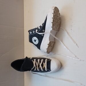Black & White Chuck Taylor Converse All Star High Tops - Size 8 (Women)